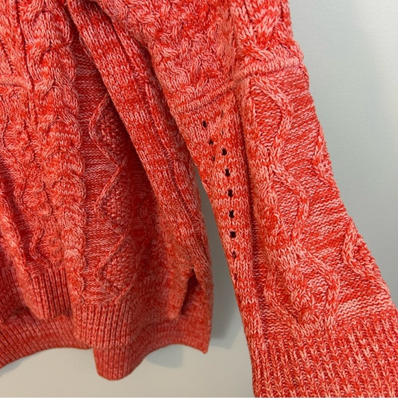 Pilcro/Anthropolgie Oversized Jasmine Cable Knit Tunic Sweater Red Size Medium - Picture 11 of 16